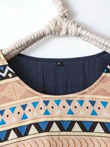 Lacomfia Vestido holgado y cómodo con estampado geométrico en patchwork multicolor