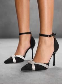 CUCCOO SZL Pointed Toe Hollow Out High Heel Women Pumps - Black - View 6