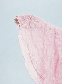 Swim Mod 女士优雅甜美双层荷叶边镂空蕾丝迷你裙