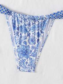 2 Pieces/Set Random Striped Print Sexy Bikini Swimsuit, Fashion And Sexy, Spring/Summer - Multicolor - View 5