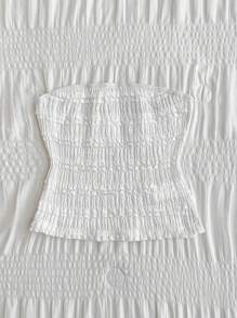 SHEIN EZwear Damen Lässig Vintage romantische Spitzenbluse, geeignet für den Sommer, mit Spitzenverzierung