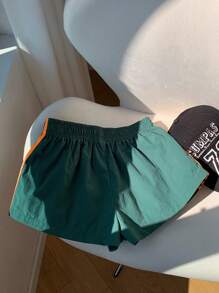 Comfortcana Quần short kẻ sọc ngang đơn giản cho nữ, mùa hè - Nhiều màu - Xem 2