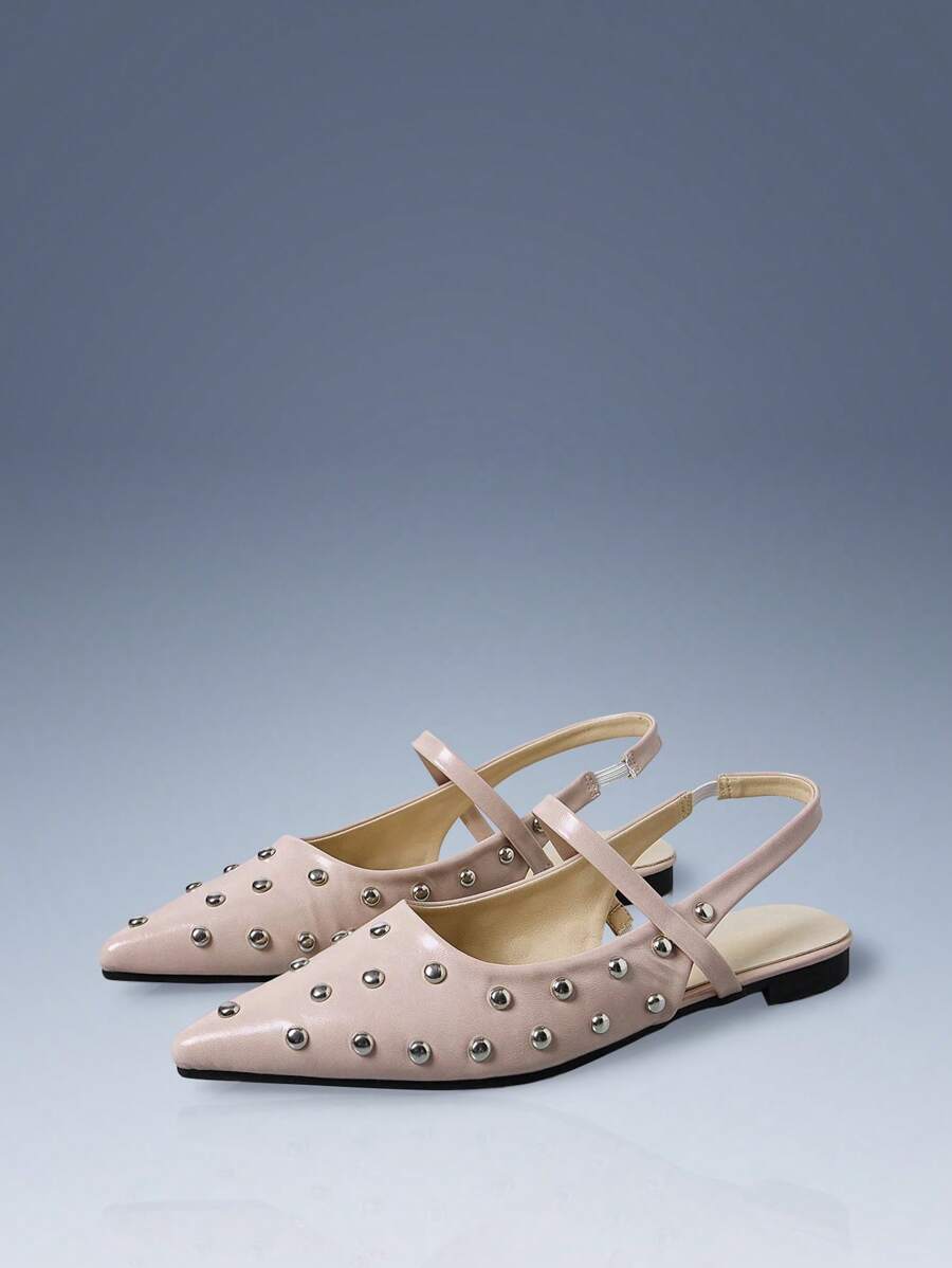 CUCCOO GRLICON 女士时尚百搭铆钉平底鞋