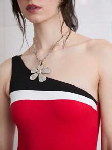 COUREZ Traje de baño de un solo hombro / Atuendos de verano para mujeres vacaciones y días festivos, estilo vintage Y2K