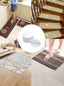 5/10Pcs Carpet Anti-Slip Sticker, Strong Anti-Roll Edge Anti-Slip Sticker, Sofa Cushion Holder, Carpet Clip Adhesive Double-Sided Sticker, Suitable For Carpets, Sofas, Coffee Tables, Table Mats, Chair Covers And Furniture Supplies - White - View 4