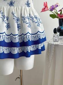 Sweetra Damen Enges Bandeau Kleid mit Blume Muster, elegant für den Urlaub