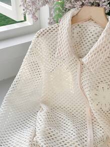 Comfortcana Blus Wanita Kasual Polos Berlubang untuk Liburan, Cocok untuk Pemakaian Sehari-hari dan Cocok untuk Liburan - Krem - View 8