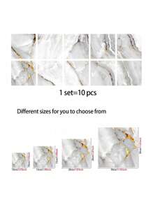 10pcs Retro Marble Pattern Self-Adhesive PVC Tile Stickers, Suitable For Kitchen, Living Room, Bathroom Walls, Floors, Tables, Cabinets, Home Decor DIY Gifts Birthday Graduation Floor Tiles Flooring Floor Tiles Self Adhesive Floor Tiles Peel Stick Living Room Decor Room Decor