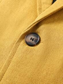 Manfinity Bizformal Men's Fashionable Casual Suit Blazer, Men Casual Suits, Blazer For Man, Yellow Blazer Men For Ceremony - Mustard Yellow - View 6