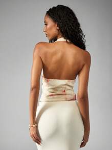 MISSGUIDED Áo crop top cổ yếm có ghim sao biển cổ yếm dự tiệc tối câu lạc bộ lễ hội trang phục đi biển mùa hè - Hồng - Xem 2