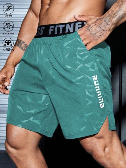 Gym Rark 男式字母和几何印花口袋休闲健身运动短裤