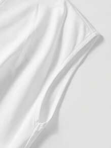 SHEIN Unity 女式V领收腰夏季连衣裙 - 白色 - 查看 5