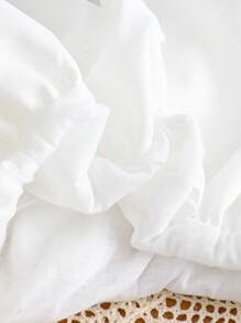 年轻女孩休闲通勤风格花卉印花圆领无袖灯笼连衣裙，春夏