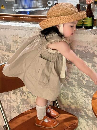 Dazy Kids Baby Girls Round Neck Tank Top And Suspender Skirt Set