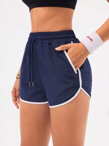 Easithlete 女士基本款瑜伽短裤，二合一设计，简约风格健身短裤