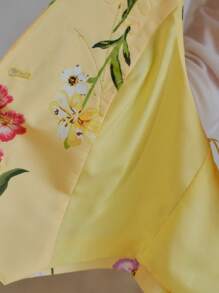 MOTF STUDIO FLORAL PRINT HALTER WAISTCOAT