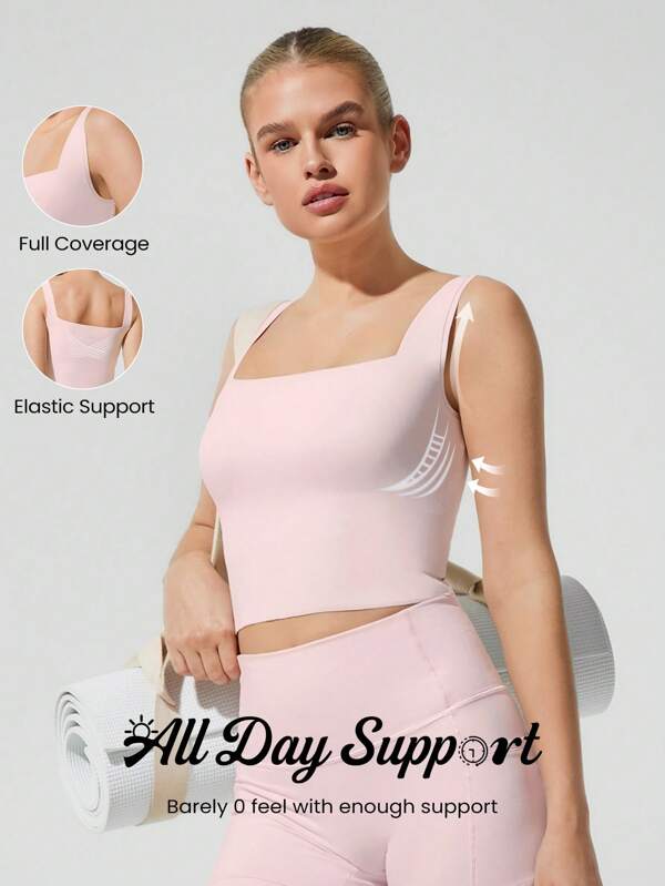 GLOWMODE All-Day Long Second-Skin Ultra Lightweight Seamless A/B/C Cup Full Coverage Underarm Longline Sports Bra Low Impact Yoga Daily Removable Cups Spring Summer