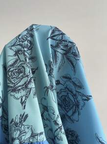 Sweetra Vestido sexy con estampado simple y espalda descubierta para mujeres