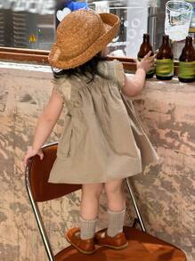 Dazy Kids Baby Girls Round Neck Tank Top And Suspender Skirt Set