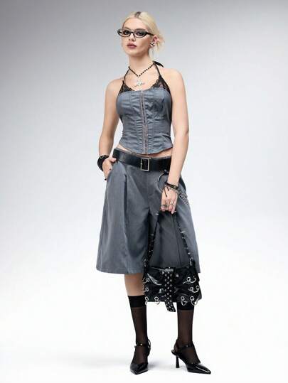 Grunge Punk Sac à épaule à décor métallique mode femme