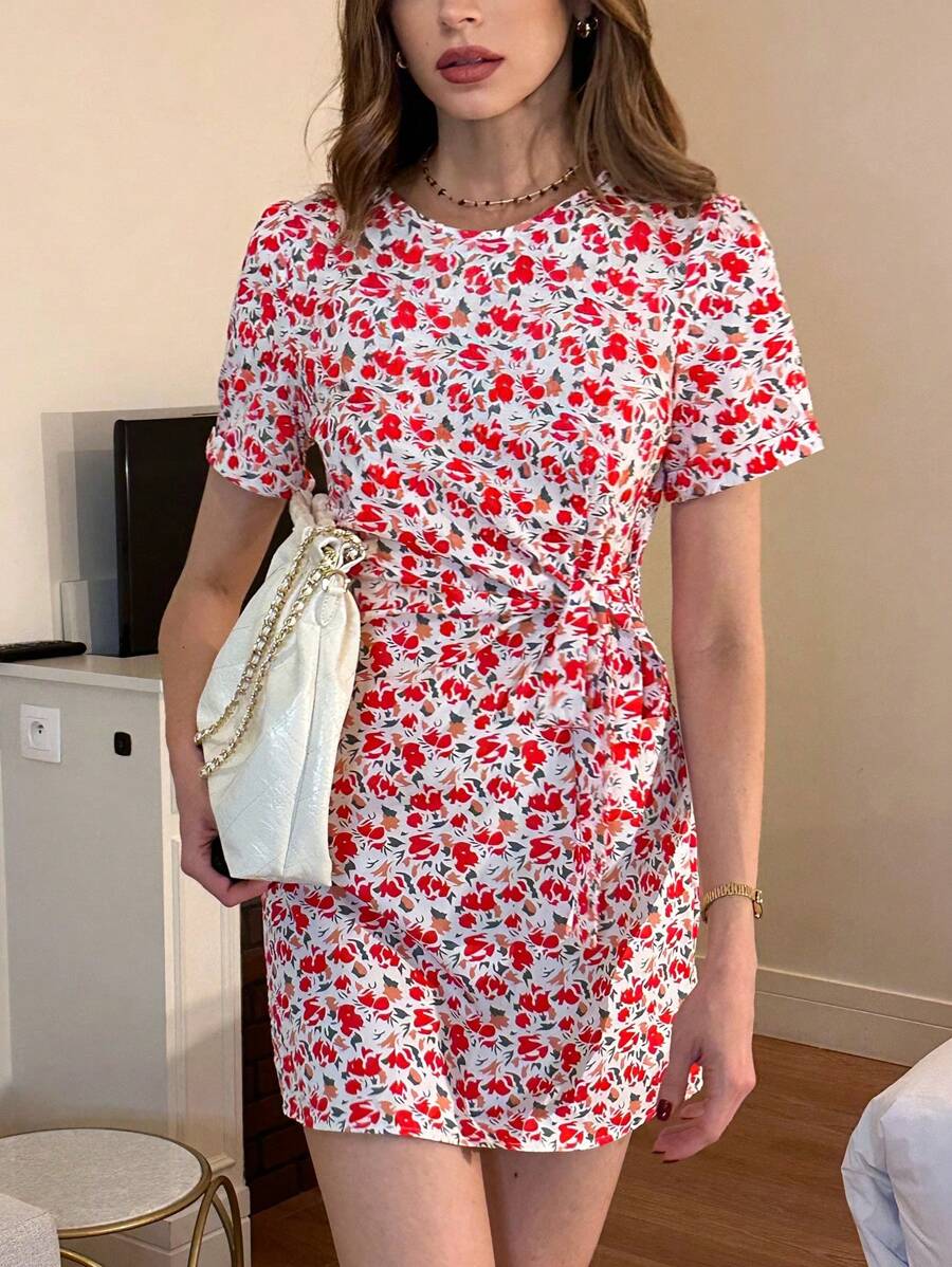 Chiquease 复古、优雅、浪漫、碎花、清新、田园风、碎花连衣裙、女士连衣裙、节日连衣裙、女士夏装