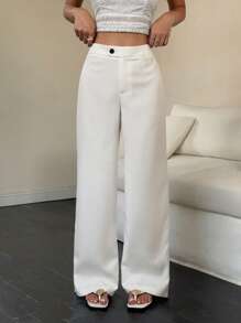 Flirla 2025 Spring/Summer Fashion Minimalist Versatile Straight-Leg Pants Fall Cloth For Women - White - View 8