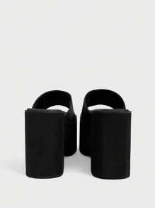 Sugerpunk Women's Dark Rock Punk Goth Shoes, Summer Open Toe Strap Buckle Roman Beach Sandals, Toe Ring Rivet Tall Gladiator Sandals, Platform Thick Sole Wedge Sandals - Black - View 4