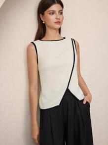 BizChic Áo tank top cổ tròn vạt lệch mới mùa Xuân/Hè, hiện đại, thanh lịch, phù hợp cho đi làm hàng ngày, lãng mạn, mang hơi hướng retro thập niên 90, thích hợp cho Giáng sinh, Năm mới, Ngày Valentine, Tiệc tùng, Bãi biển, Lễ tốt nghiệp, Thời trang, Lễ hội, Kỳ nghỉ, Khách dự đám cưới, Bữa ăn trưa, Sân bay, Nhiều dịp khác nhau. - Màu be - Xem 6