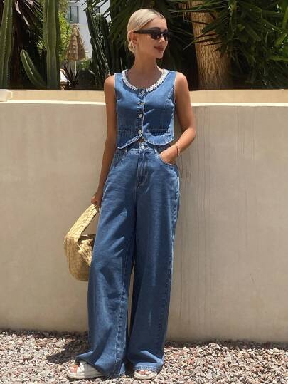 DAZY 夏季新款女士宽松休闲牛仔装