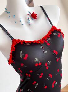 Teen Girl Casual Ditsy Floral Romper For Summer