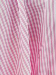Comfortcana Plus Size Women Striped Ruffle Detail Halter Neck Casual Tank Top - Blue and White - View 11