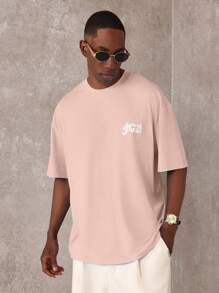 SUMWON Camiseta de algodón de estilo callejero con gran estampado de café de París, ilustración del barrio de Montmartre, moda retro francesa, informal y urbana