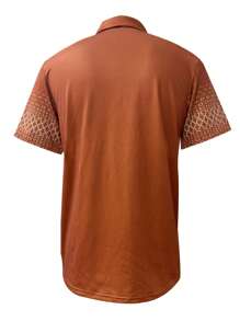 Manfinity Dauomo Herren bedrucktes Polo Shirt mit Kurzarm, Lässig Sommer