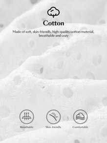 Ontre 2025 White Loose Casual Embroidered Hollow-Out Fabric Cargo Pants, Baggy Beach Bohemian Style For Women