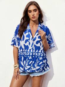 Maija Plus Size Casual Vacation Floral Print Shirt - Multicolor - View 6