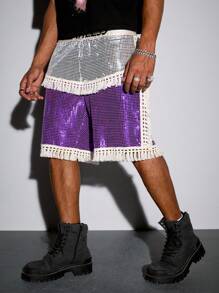 ROMWE MEN Men's Street Life Mixed Martial Arts Boxing Shorts, - Multicolor - View 6