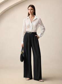BizChic 2025年夏季新款优雅通勤、约会、度假女士衬衫 - 咖啡棕 - 查看 2