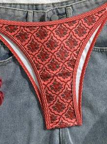 Swim Mod 女士夏季细肩带性感比基尼度假紧身休闲印花随机两件套比基尼夏季套装 - 彩色 - 查看 5