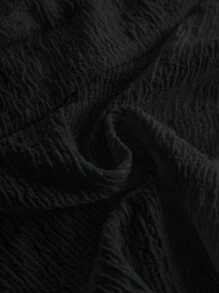 Girlism 少女黑色针织网眼露肩紧身褶皱不对称荷叶边下摆优雅连衣裙，适合街头服饰、派对、太阳裙、度假裙、波西米亚、波西米亚服装、夏季短裤、海滩度假装、婚礼宾客装、音乐会、伊比沙岛、狂欢装 - 黑色 - 查看 9