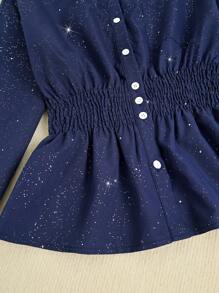 INAWLY Ladies' Spring/Summer Gold Foil Shirt & Pants Casual 2 Pieces Set Fall Cloth For Women