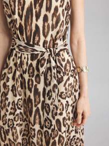 Ontre 2025 女士豹纹无袖连衣裙，性感时尚，适合独立日、圣约翰节、海滩、度假、毕业典礼、办公室、海滩派对、茶会、秋冬分层穿着 - 彩色 - 查看 7