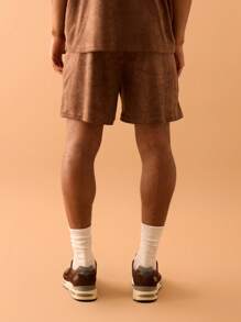 Musero Men Elasticated Towelling Shorts Co Ord Bottom Only Summer Streetstyle Vacation Smart Casual