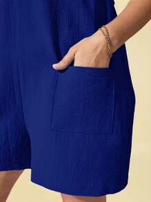 Travachic Plus Pocket Patched Overall Romper