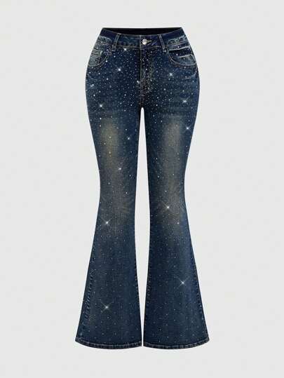 J-Fashion سراويل جينز للنساء بقدم ضيقة ومنخرمة بالراين