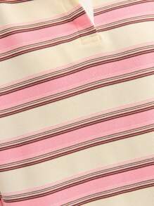 Nöista 短款 Polo 衫，条纹设计，经典白领。非常适合休闲装、校服，或为您的衣橱增添一抹运动学院风。