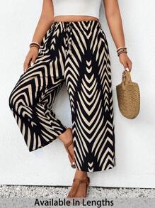 SHEIN PETITE CURVE Pantalones casuales de talla grande para mujer, apropiados para el verano