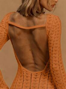 MUSERA 钩针编织修身连体裤，适合伊比沙岛、假日、春季、夏季、海滩、波西米亚风、西部风情节日等场合。也适合夏季穿着，展现牛仔女郎的时尚魅力，是感恩节的理想之选。 - 亮橙色 - 查看 4