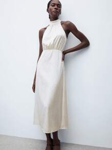 Maija Vestido sin mangas con estampado de lunares para mujer - Blanco - Ver 5