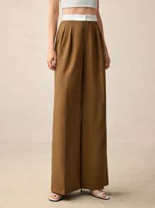 BizChic Pantalones anchos de mujer elegantes, versátiles, casuales, románticos y con estilo urbano, nuevos para el verano de 2025