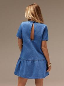 SHEIN Forever 21 春夏女士浪漫/舞会/正式/生日/90 年代服装/商务休闲女士/优雅/西部服装/外出/时尚/休闲/Y2K 服装/俱乐部/办公室/鸡尾酒会/复古/紧身/狂欢服装节日/有趣/优雅/老钱/街头服饰/度假服装/乡村音乐会服装/工作服/端庄/春假/单身女郎服装/音乐会/坏人/基本款/毕业/A 字/女牛仔服装/牛仔迷你裙 - 藍色 - 查看 6